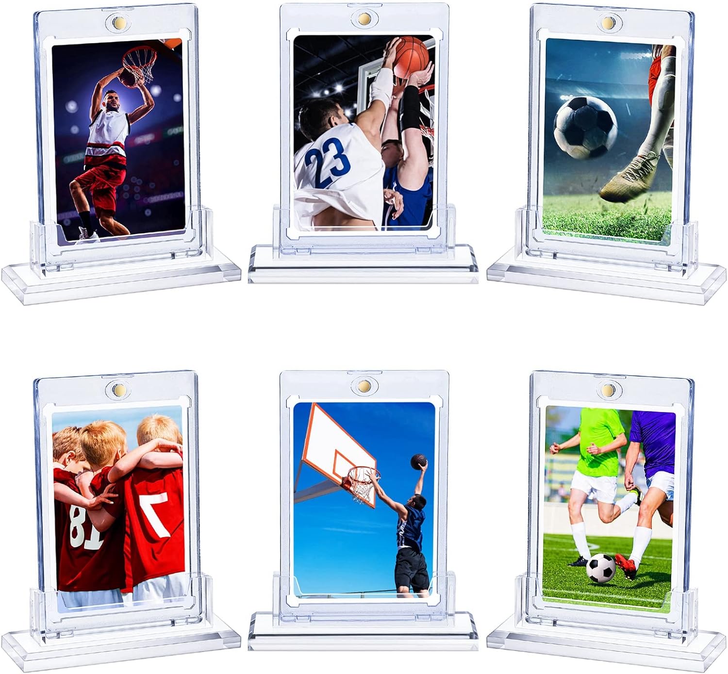 6 Pack Card Holders for Trading Card Protection & Display in