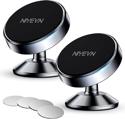 NIYEVN Paquete de 2 Soporte magnético para teléfono, imán mejorado Soporte magnético para teléfono para automóvil, soporte de teléfono para tablero