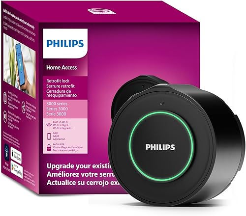 Miniatura 1 de Philips Retrofit Smart Lock 230X, cerradura inteligente para cerrojo existente con aplicación WiFi integrada, control remoto, mejora tu cerradura de