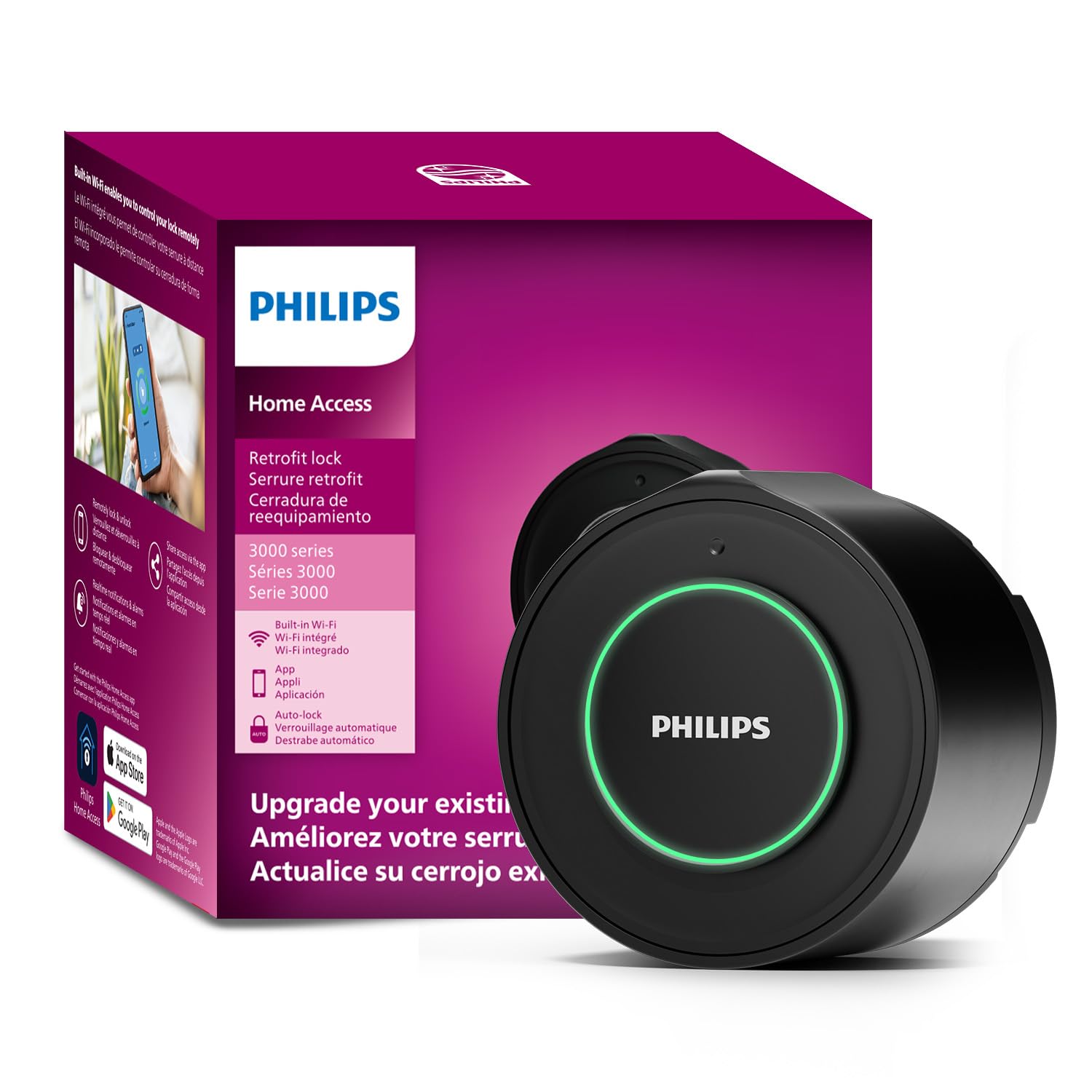 Photo 1 of Philips Retrofit Smart Lock 230X, Smart Lock for Existing Deadbolt Built-in WiFi App Remote Control, Upgrade Your Door Lock Keyless Entry for Front Door, Auto Lock, Support Alexa & Google, Black