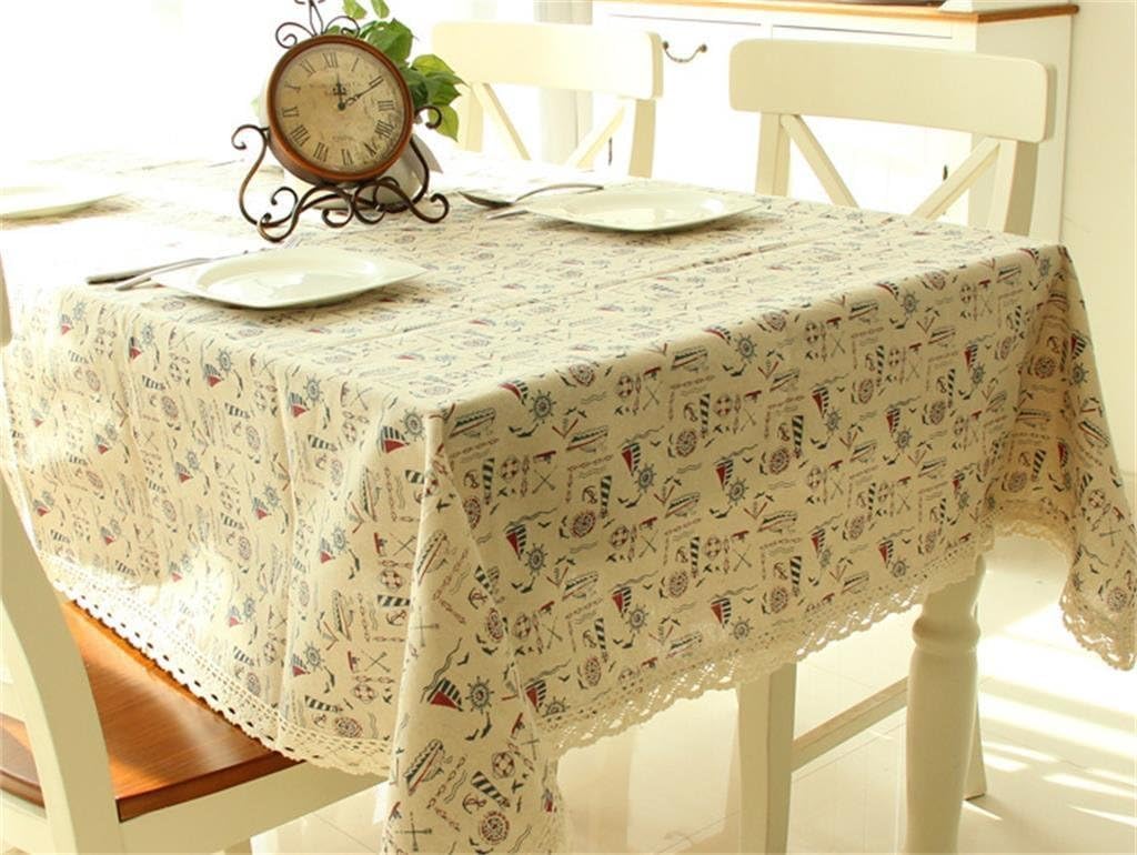 LIUJUAN Tovaglia di Stoffa Tovaglie in TNT Tovaglia da Salotto in Cotone E Lino Impermeabile E Antiscottatura di Spessore Rettangolare Moderno-Bmsd8-4_60 * 180Cm Impermeabile E Resistente All'Olio
