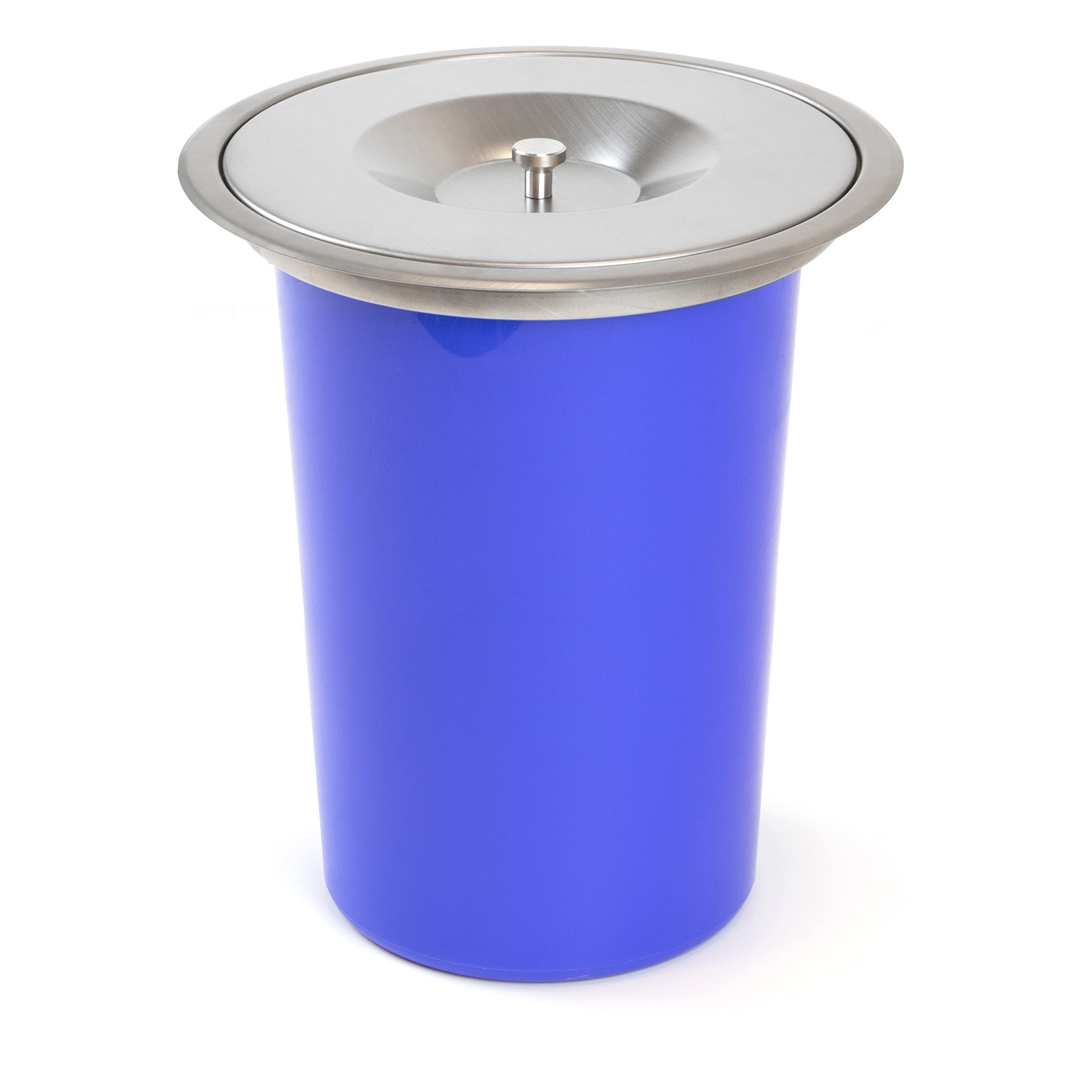 Emuca - Worktop waste bin with lid, Waste containers for kitchen 7L, Built-in waste bin, Stainless steel.