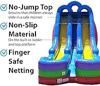 Vista 3 de TentandTable Tobogán acuático inflable de doble carril para niños y adultos, diversión acuática gigante de grado comercial, incluye soplador de aire