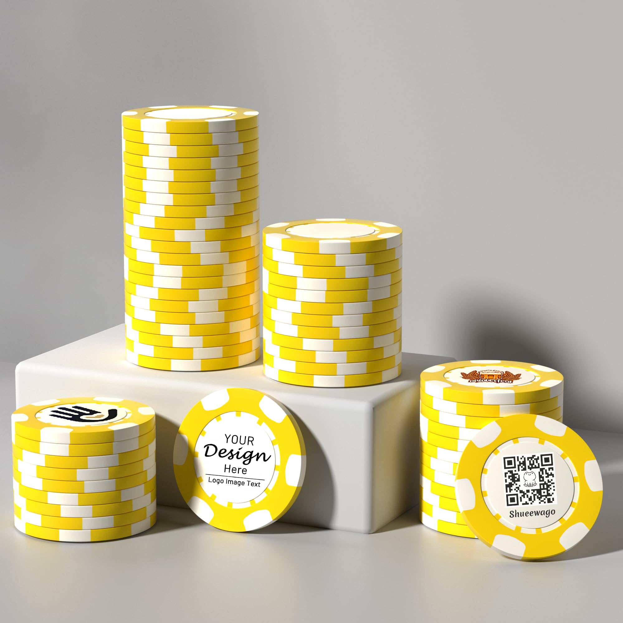 50-500 fiches da poker in argilla personalizzate per 7 colori, stampate a colori con il tuo logo, immagine o testo, 40 mm di peso 11,5 grammi, gettoni personalizzati per bevande, per bar, feste