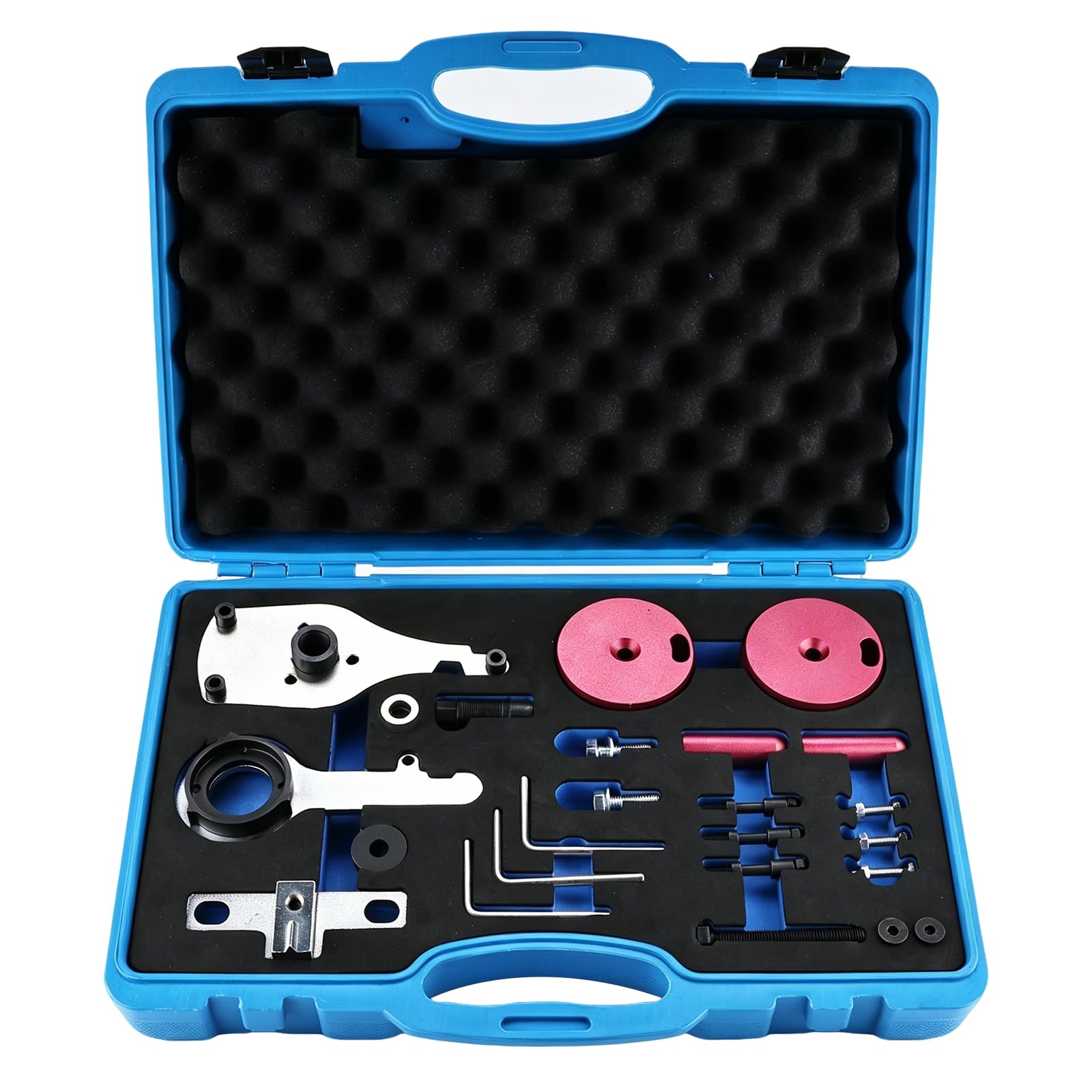 FreeTec Motor Zahnriemen Einstellwerkzeug, Hochdruckpumpe Werkzeug Nockenwellen Arretierwerkzeug Kurbelwellen Set, Zahnriemenwechsel Werkzeug für Ford Transit Custom Focus Ranger 2.0 Ecoblue TDCi