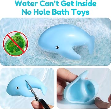 Without Hole Bath Toy Sea Animals 6 Pieces Bath Toys for Baby and Children Pool Swimming Pool Toy for Boys Girls from 1 2 3 4 Years