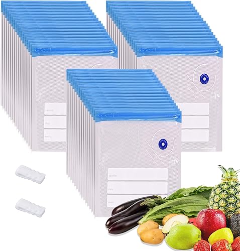 Miniatura 10 de Bolsas Sous Vide, 24 bolsas reutilizables de sellado al vacío de 3 tamaños para alimentos, bolsa selladora con cremallera al vacío con bomba de 24