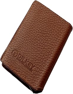 Dr.Key 300XL Genuine Grain Leather RFID Blocking Card & Card Wallet (Camel)
