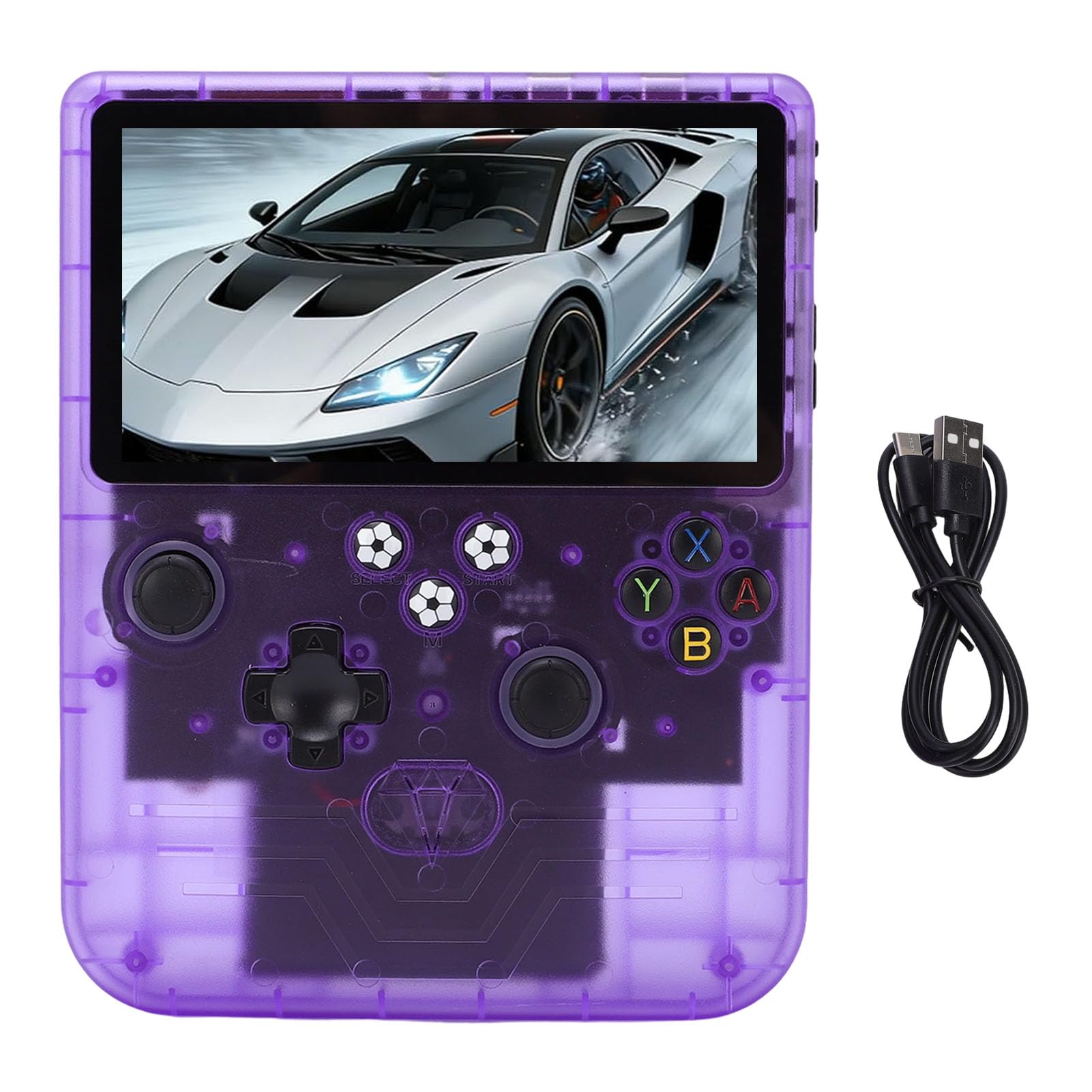 Jiawu Handheld-Spielekonsole, 6-Zoll-HD-Bildschirm, 6000-mAh-, Dual-RGB-Joysticks, Retro-Gaming-Konsole, Open-Source-Handkonsole mit 128 GB Speicherkarte für Retro-Gaming-Enthusiasten
