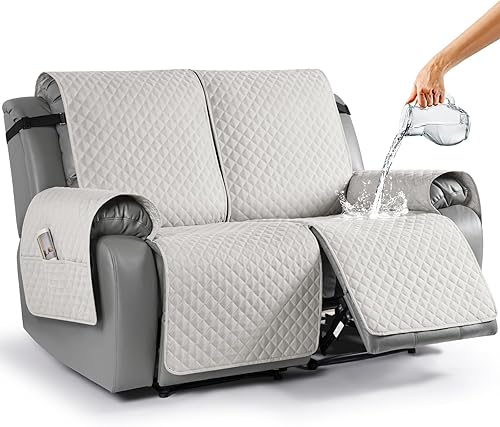TAOCOCO Funda reclinable para sofá biplaza, funda antideslizante para sofá biplaza, funda para mascotas con correas elásticas, funda lavable y