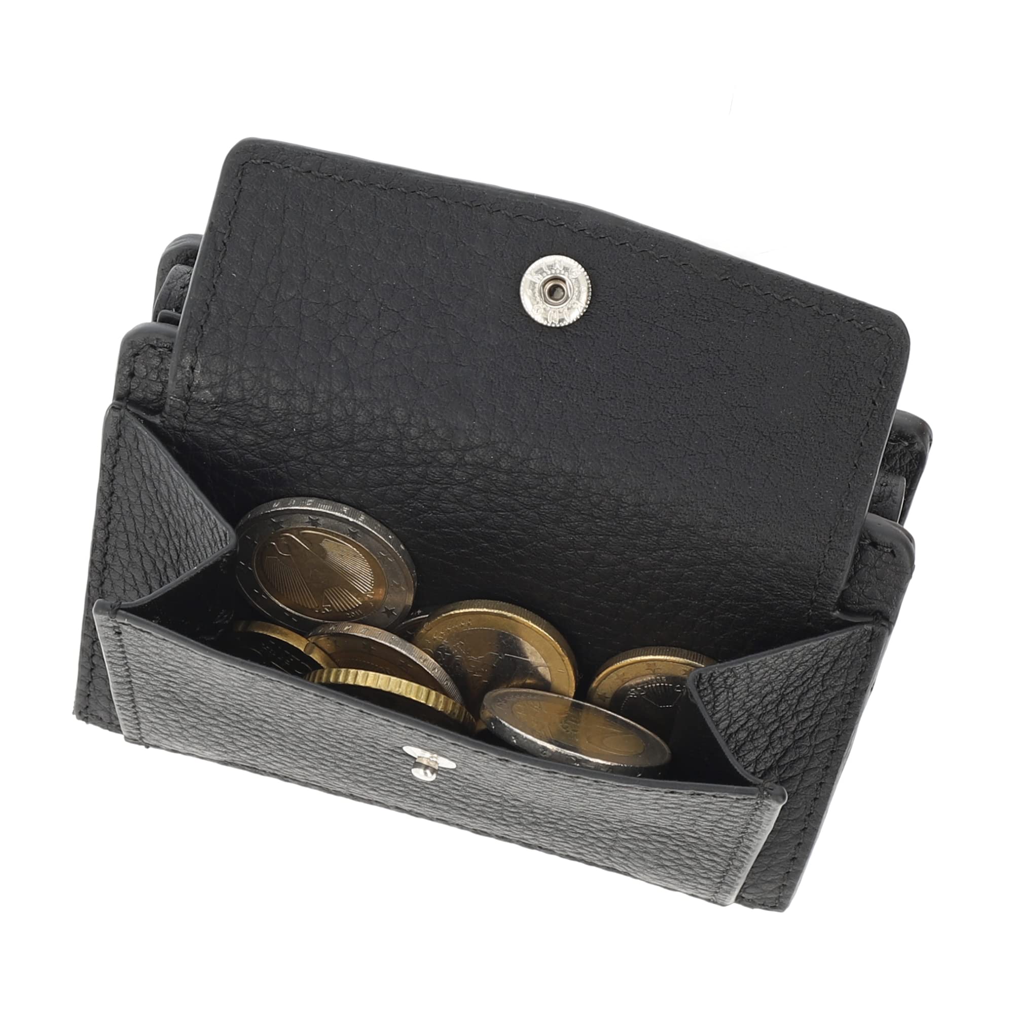 Solo Pelle Leder Geldbörse mit abnehmbarem Kartenetui + Münzfach für 15 Karten + Geldscheine geeignet | Kreditkartenetui mit RFID Magic Q-Wallet (Matt Schwarz)