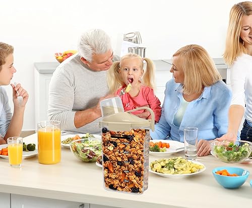 Miniatura 5 de 1 recipiente de almacenamiento de cereales, contenedor hermético de arroz de 2.5 L/85 onzas, contenedor de almacenamiento hermético de plástico