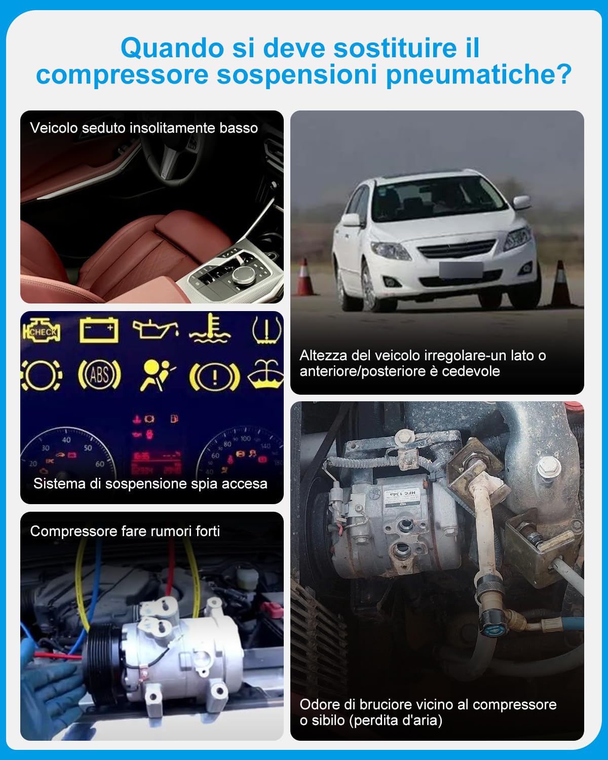 Pompa Compressore Sospensione Pneumatica Compatibile con Mercedes-Benz 2006-2012 Classe GL X164 & Classe M W164 - Per GL320 GL350 GL450 GL550 ML320 ML350 ML450 ML500 ML550 AMG #1643201204