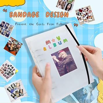 Photocard Binder A5 Kpop Photocard Holder Book, 200 Pockets Kpop Photocard Binder, Refillable A5 6 Rings Binder Kpop Photo Card Binder Photocard Album with DIY Letter Sticker (Clear B- 200 Pockets)