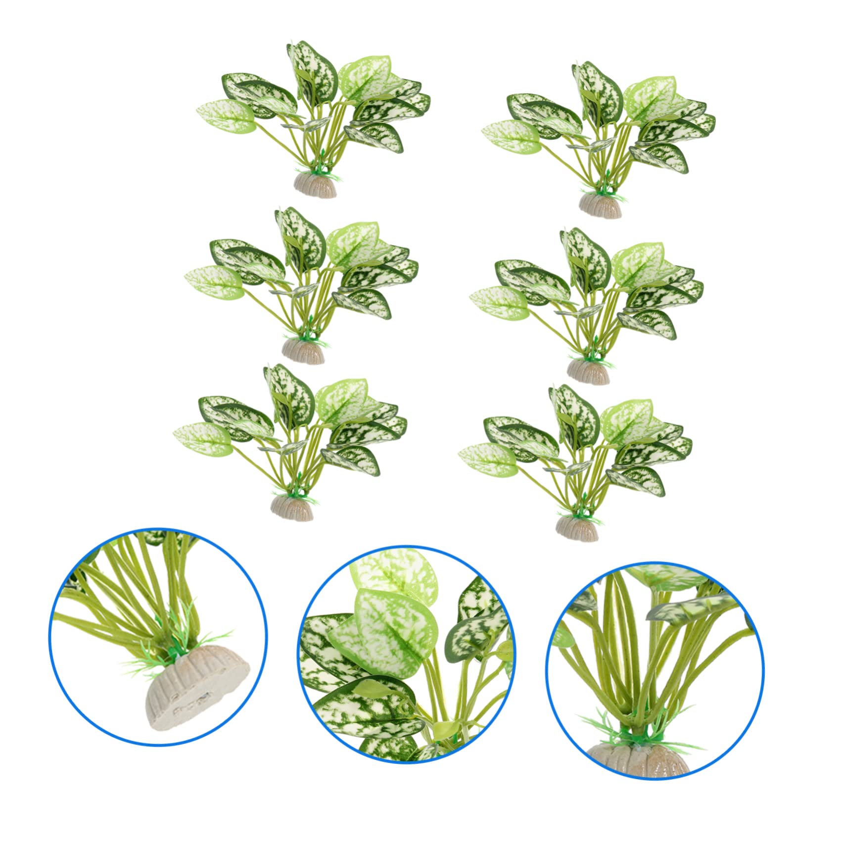 Mipcase 5 Ensembles Aquarium Aménagement Paysager Plantes Aquatiques Arbre De Réservoir De Poissons Eau Pot Decor Aquarium Décor D'aquarium Usine De Plastique Sous-marine 6 Pièces * 5