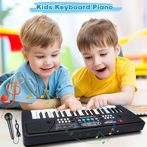 Miniatura 3 de Piano de 37 teclas para piano musical para niños, teclado de piano para niños con micrófono, teclados electrónicos portátiles para principiantes,