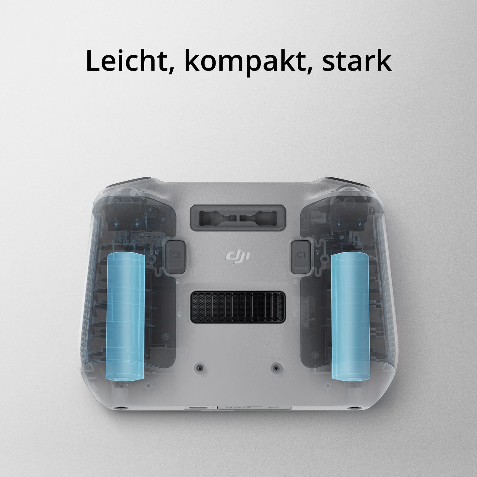 DJI RC, Leichtes Gehäuse, Full HD Touchscreen | Leichter 390-G-Controller, 5,5-FHD-Display, bis zu 4 Stunden Laufzeit, Dual-Feder-Sticks, O3 Plus