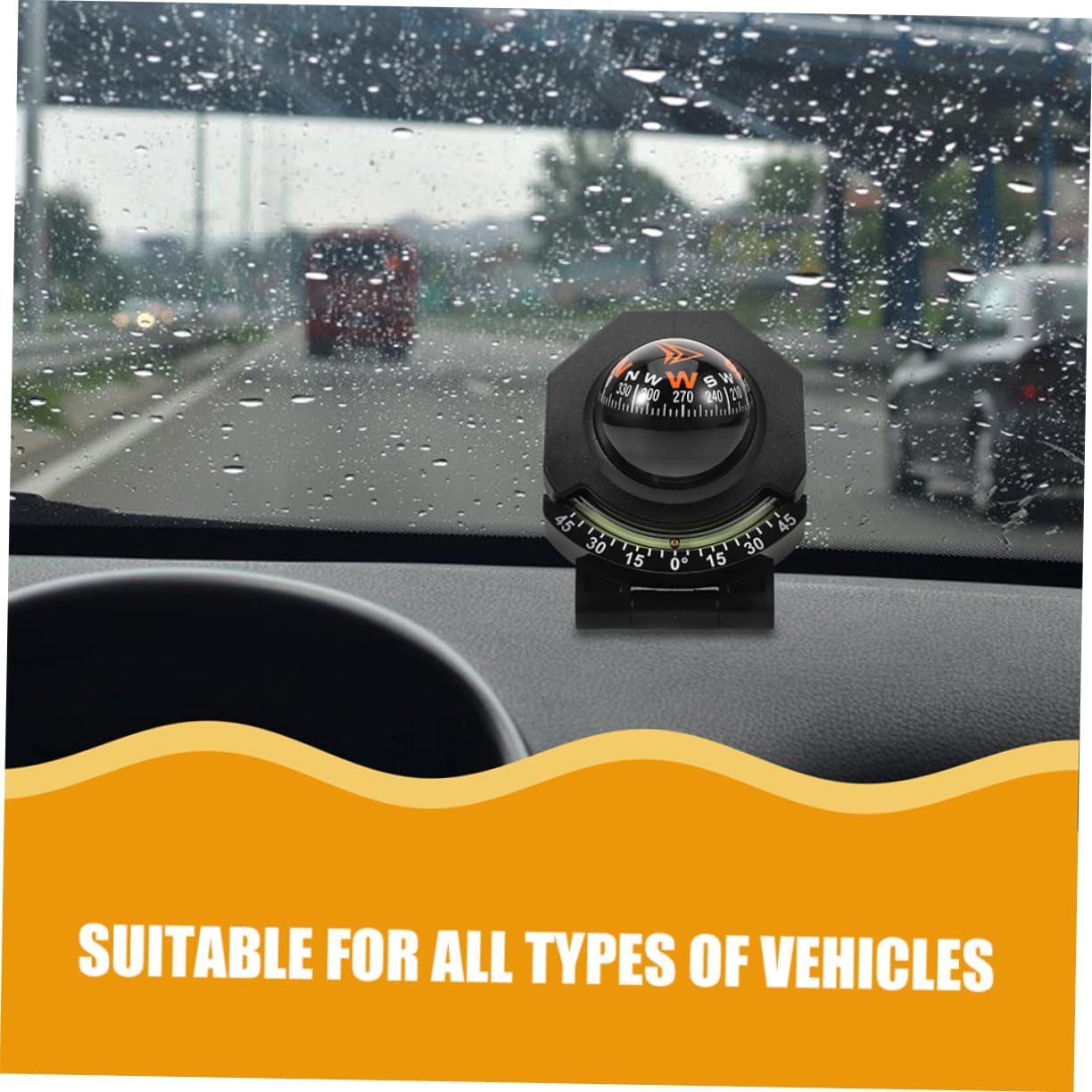 Gatuida 2pcs Car Dashboard Compass with Inclinometer Portable Dash Mount Navigation Tool for Cars Boats and Motorcycles Essential for Safe Driving and Travel