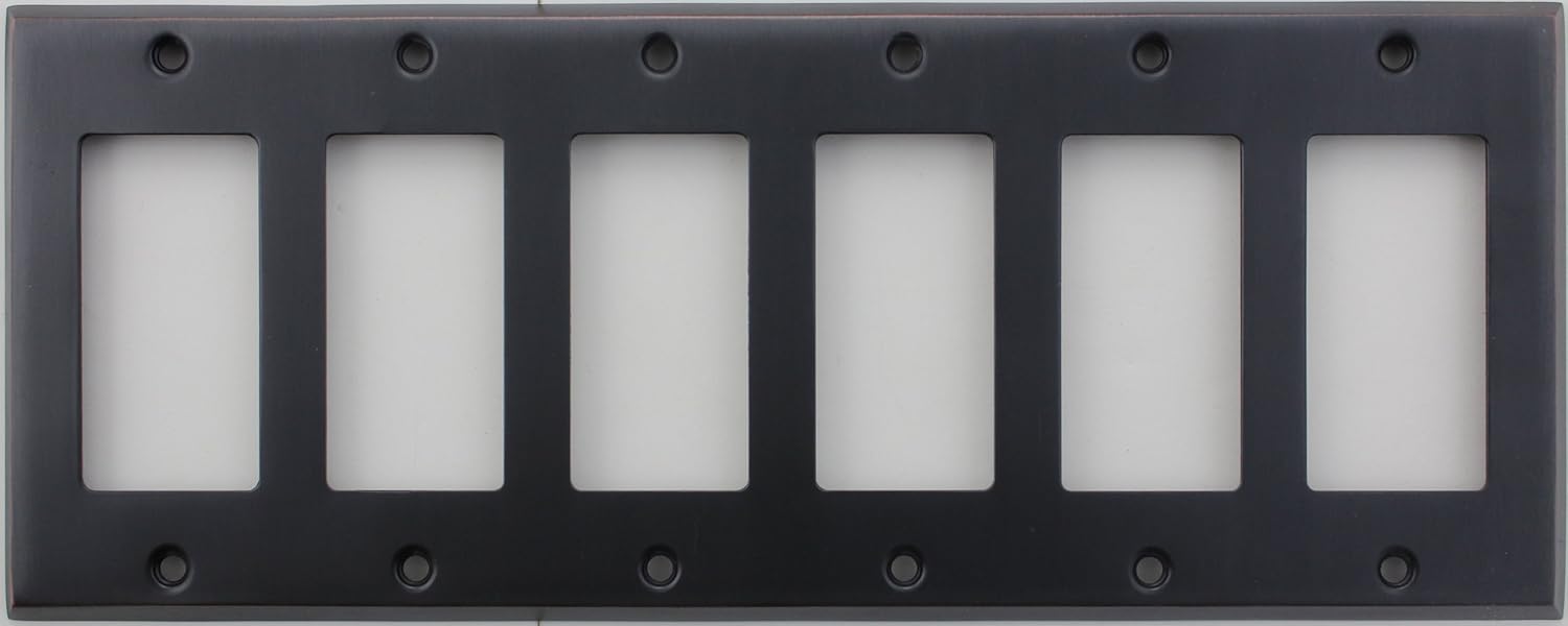 Classic Accents Stamped Steel Oil Rubbed Bronze 6 Gang GFI Rocker Opening