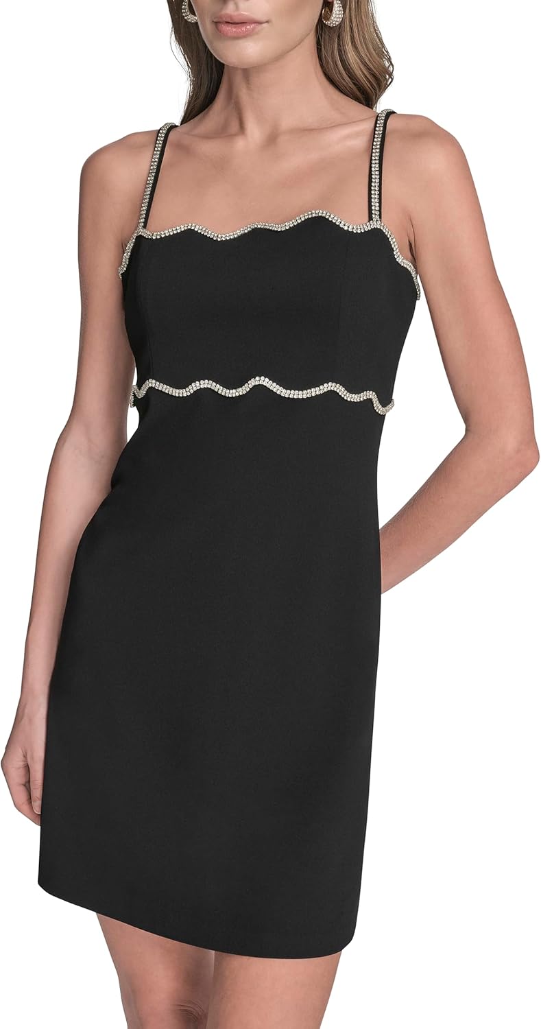 BCBG Women's Sleeveless Open Back Jewel Trim Cocktail Mini Dress