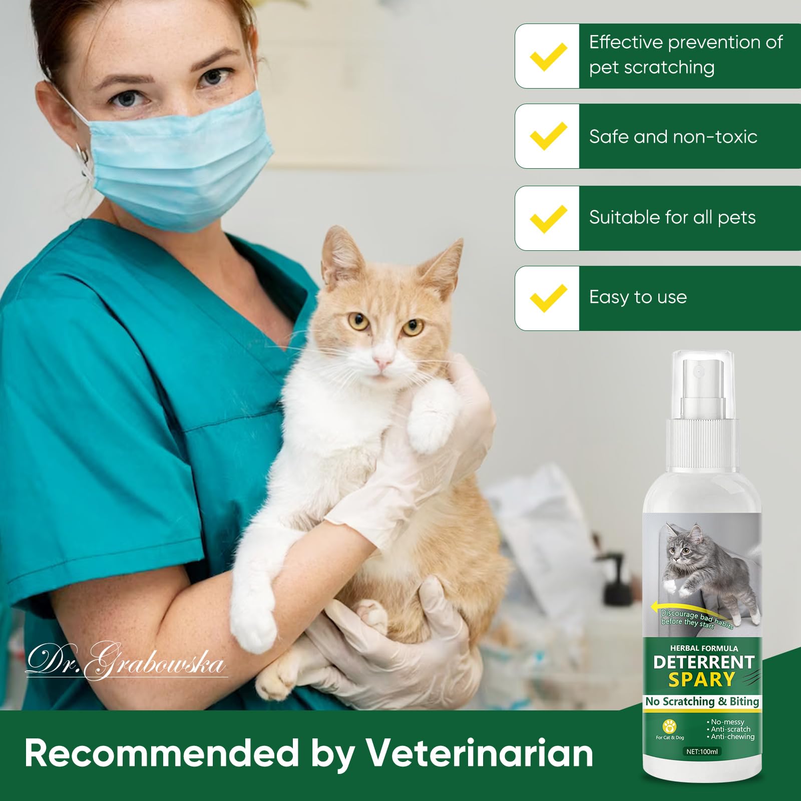 Repellente Per Gatti, Efficace Naturale Dissuasore per Gatti&Cani per mobili la Protezione del Divano del Pavimento