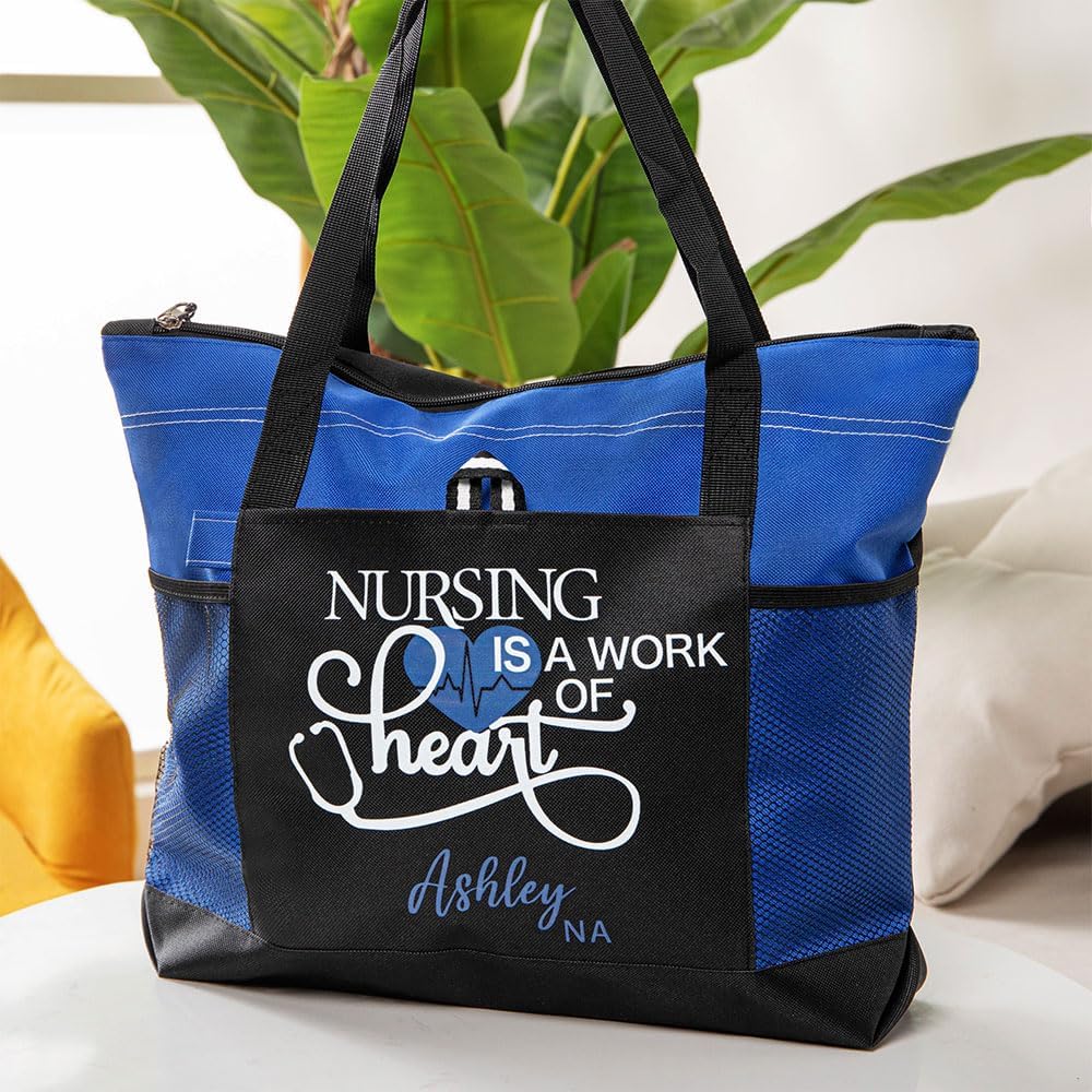 Getname Personalized Nurse Tote Bag | Medical Graduation Gift for Nurse Student | Custom Name Canvas Tote Bag | RN Gift