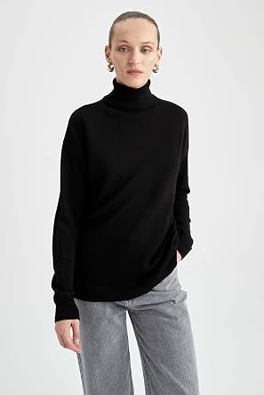 DeFacto J4131AZ Balıkçı Yaka Basic Triko Tunik Kadın