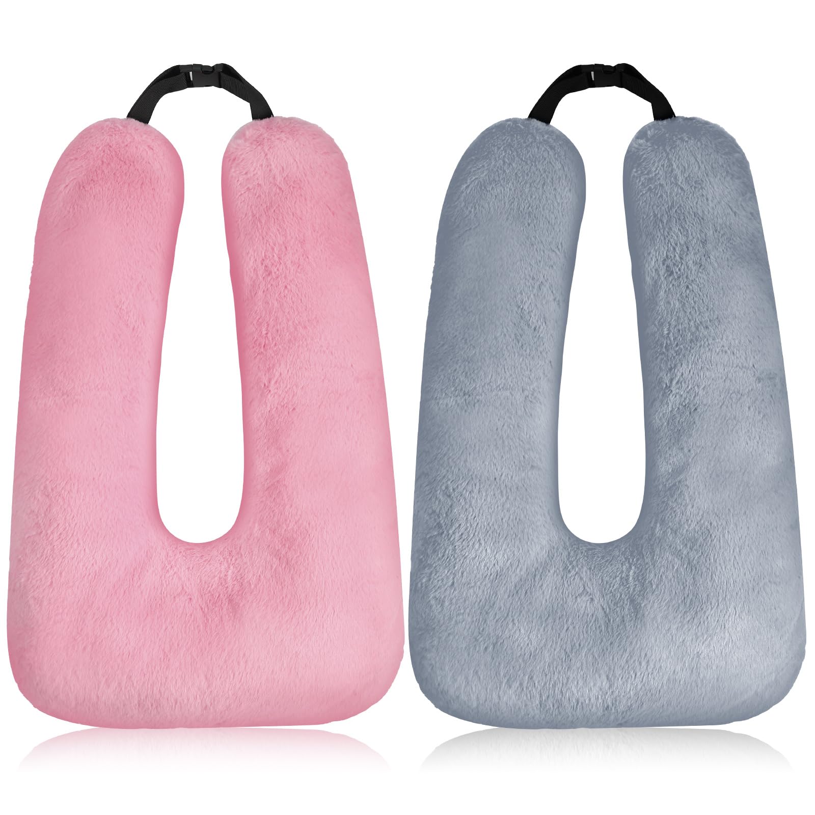 2 almohadas de viaje para automóvil para el asiento trasero de 28 x 18 pulgadas, almohadas de lectura para dormir para viajes de larga distancia, cojín de automóvil para niños y adultos,