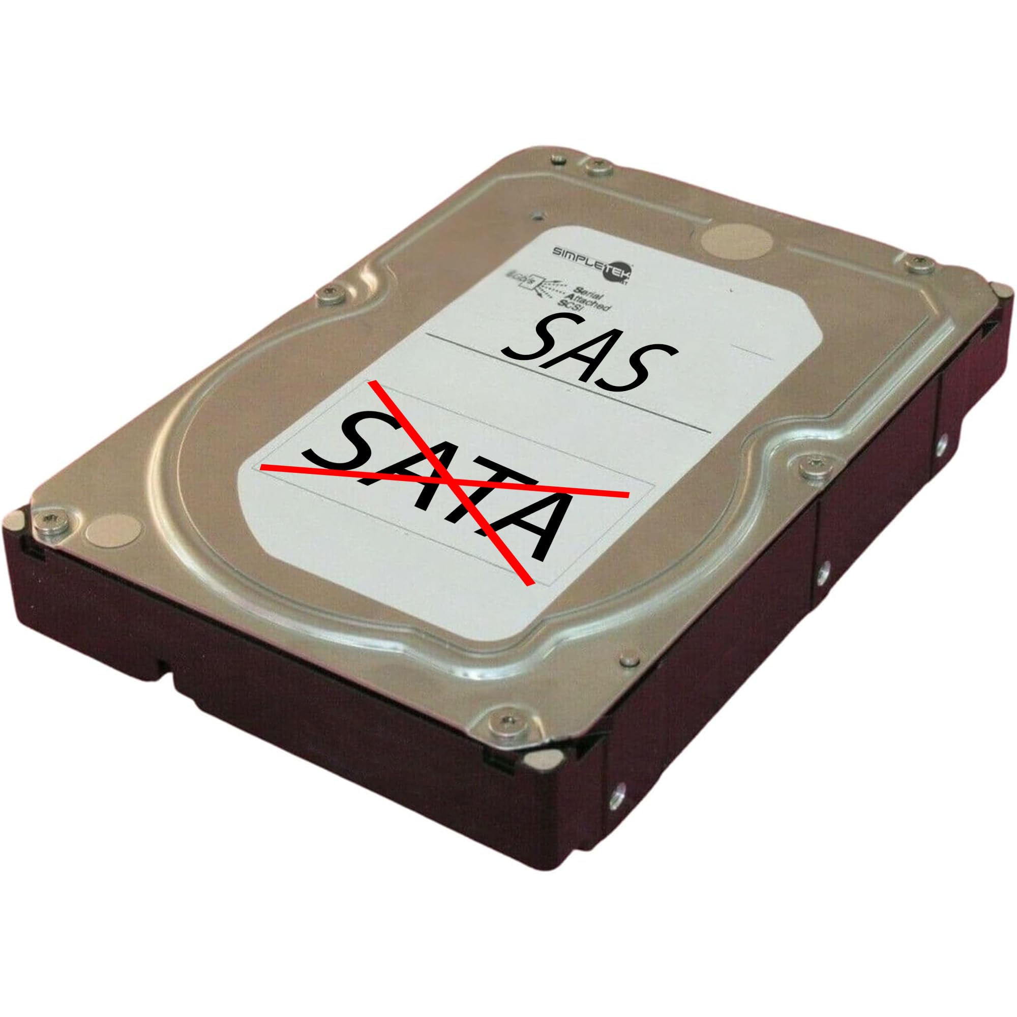 SIMPLETEK - Disco Duro Interno para servidores - Interfaz SAS, 4 TB, 3,5" | 6 Gbps | 7200 RPM, 128 MB de caché | [Atención: no es SATA] (Reacondicionado)
