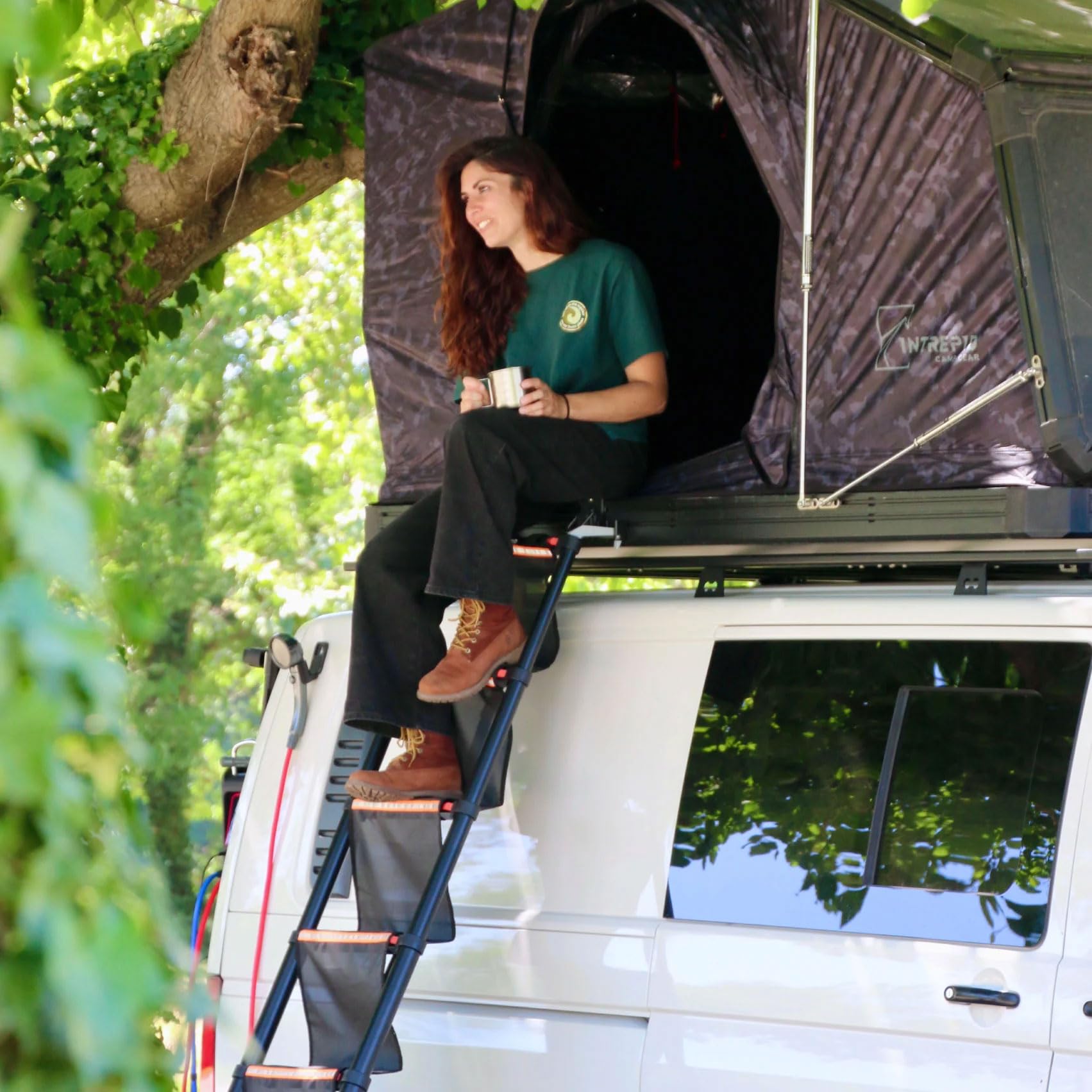 Marches Antidérapantes pour Échelle de Tente de Toit – Revêtement de Sécurité pour Enfants, Adultes et Animaux – Accessoire Camping 4x4