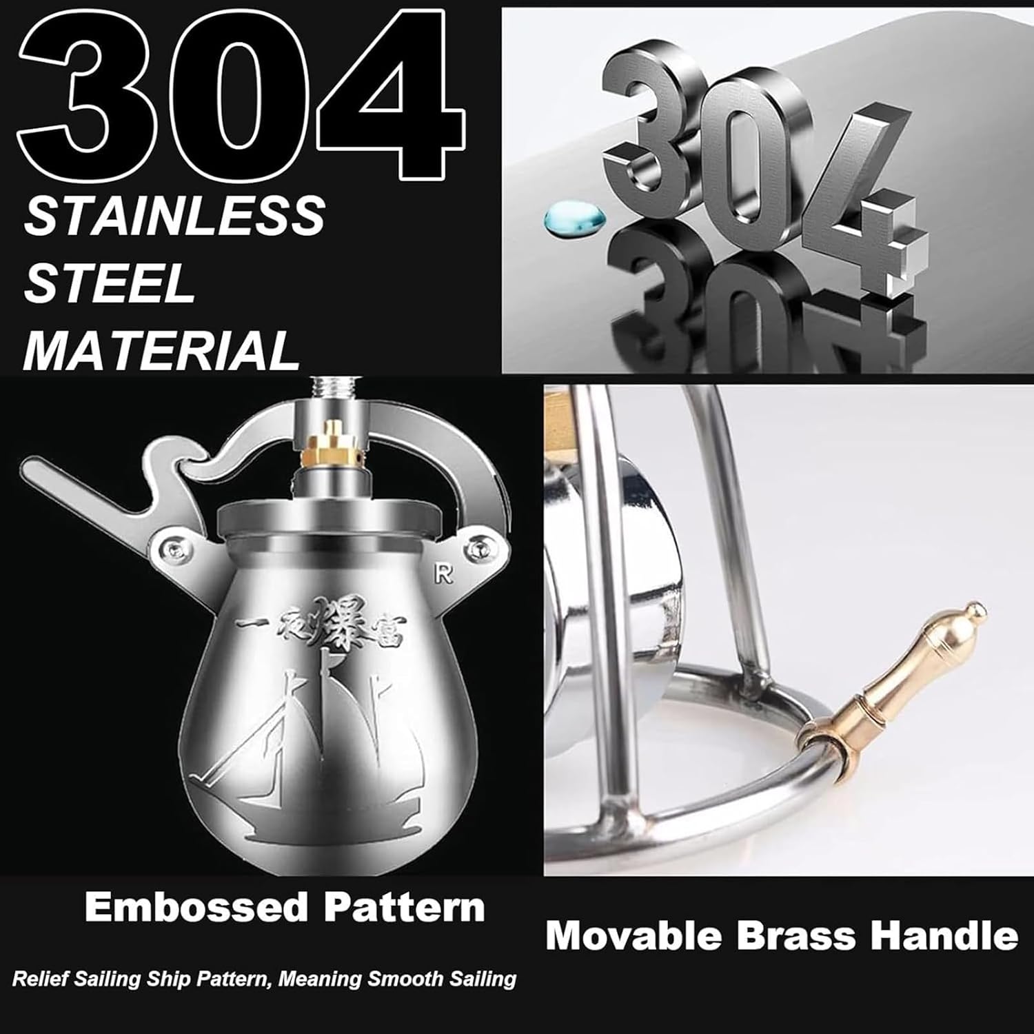 High Pressure Puffed Rice Maker Traditional Retro Stainless Steel Popcorn Cannon Hand Crank Hot Air Popcorn Maker Small Stovetop Popcorn Machine (360ml)