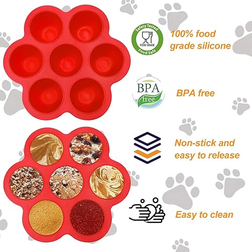 Miniatura 4 de Molde de golosinas para perros congelados, pequeño con tapa, moldes de silicona para congelar, golosinas de repuesto para congelar