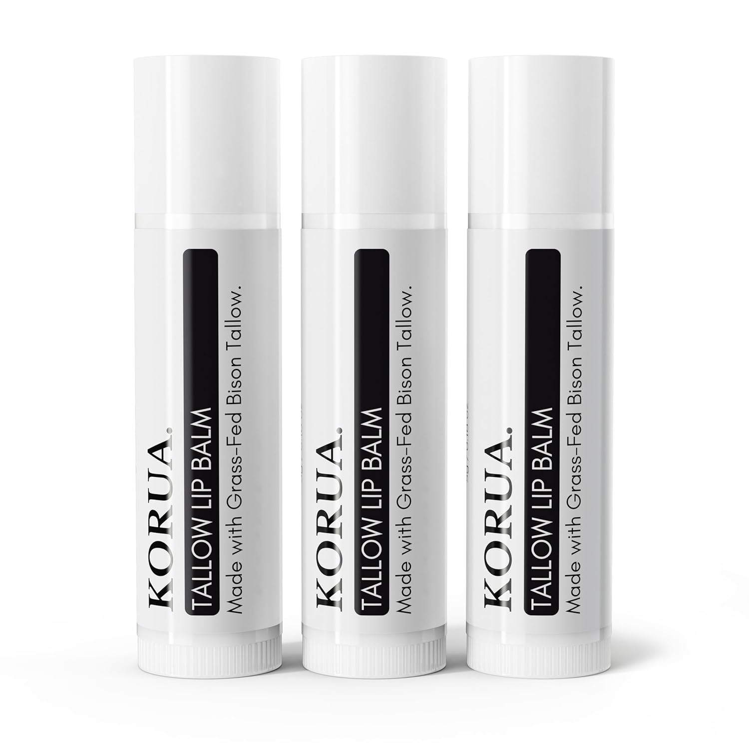 Grass-Fed Bison Tallow Lip Balm (Set of 3) Made with Shea Butter, Honey, and Jojoba Oil