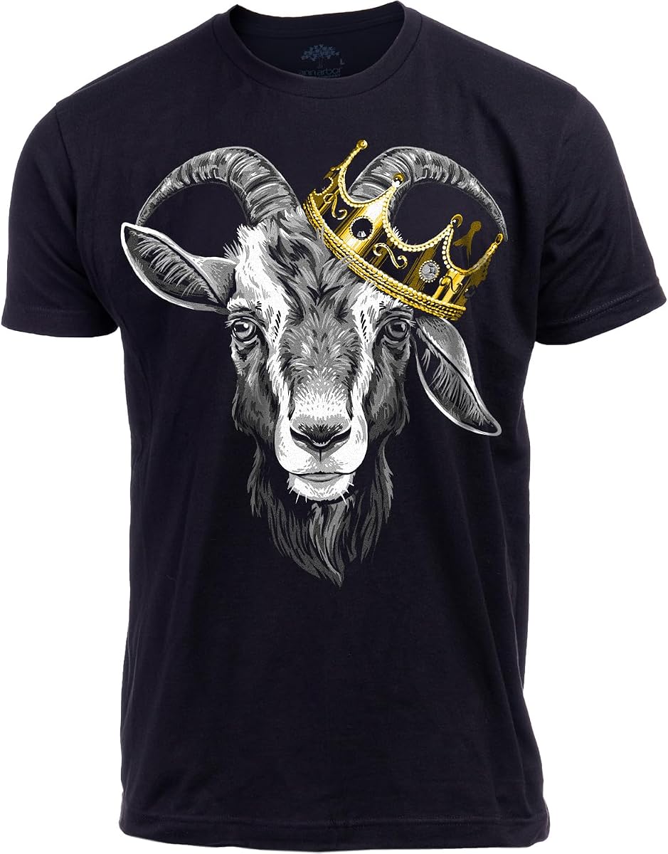 G.O.A.T. | Greatest of All Time Champion Tee Shirt, Goat Fantasy Sports Champ Joke Humor T-Shirt for Men Women