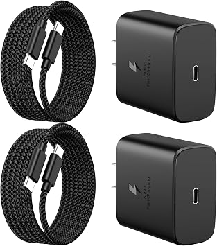 WZXHU 45W Super Fast Charger Type C Compatible with Samsung Galaxy, USB C Wall Charging for Samsung Galaxy S26/S25/S25 Ultra/S25+/S24 Ultra/S24/S24+/S23/S22/S21/S20 2 Pack