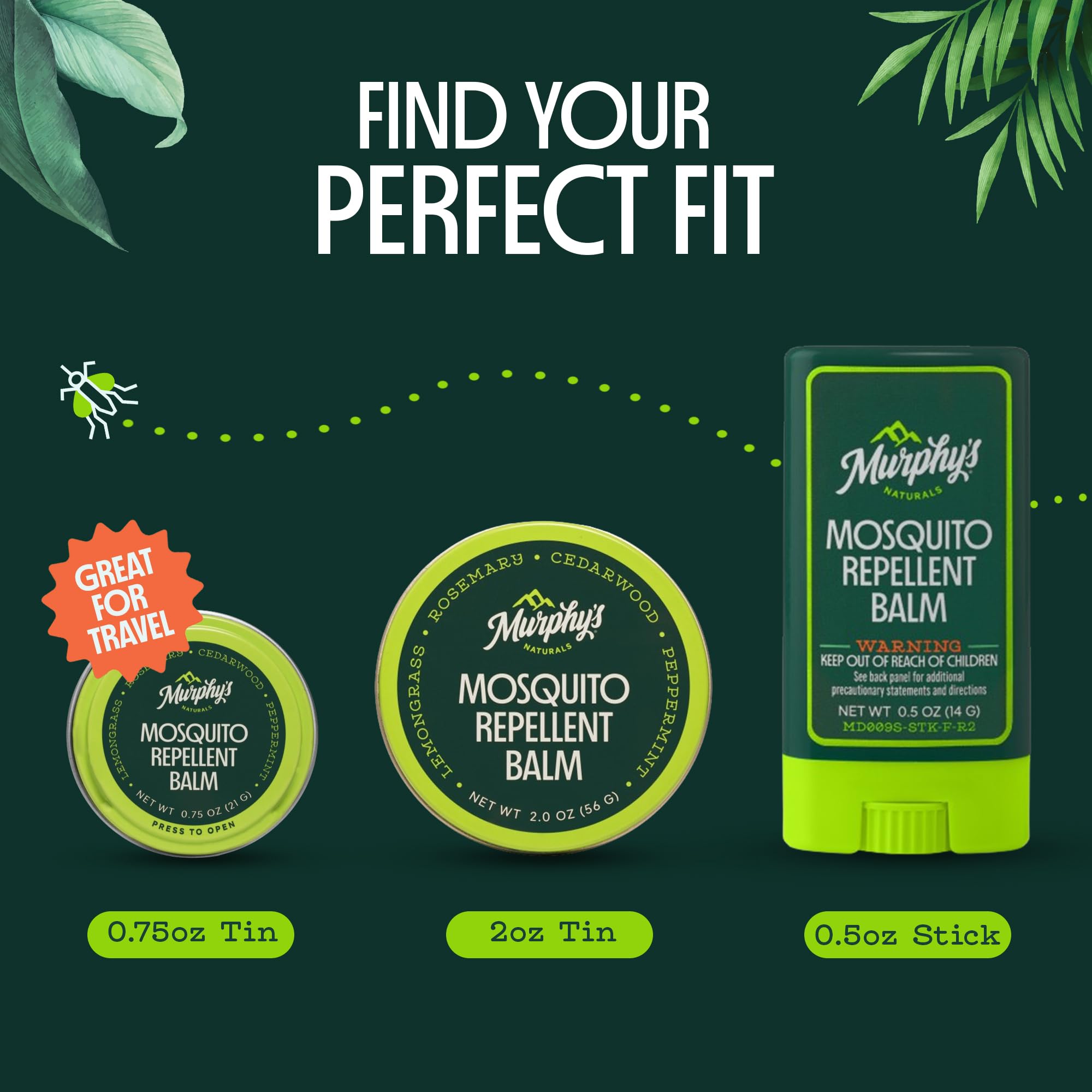 Murphys Naturals Mosquito Repellent Balm Plant-Based 0.5 oz Pack of 3 | Formulated with cedarwood lemongrass & rosemary oils; DEET-free repels mosquitoes up to 2 hrs & ticks 1 hr; travel-size product thumbnail 7