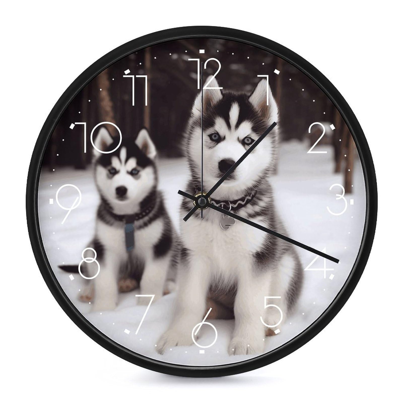 Horloge murale Huskies vintage moderne fonctionnant à piles MUSM