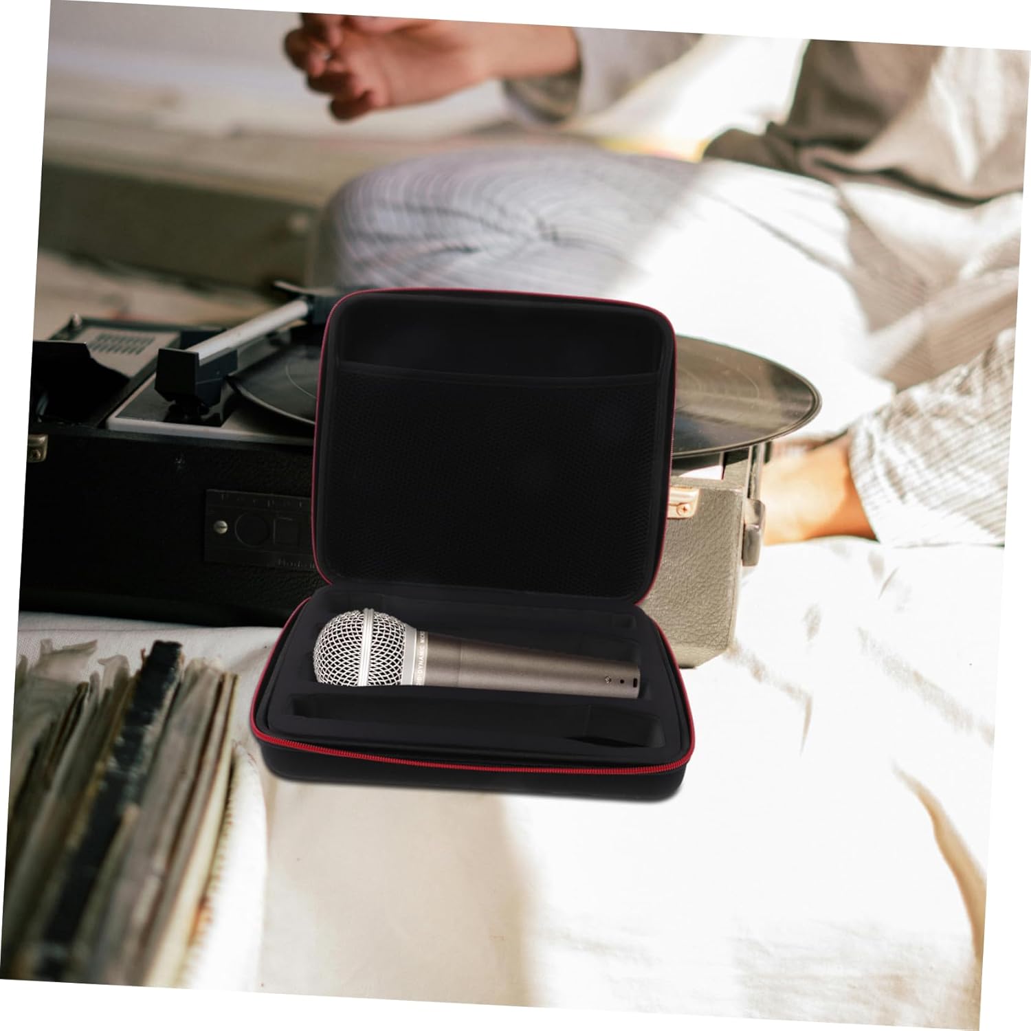 Hemoton Carrying Case for Microphone Compact Storage Bag Holder Eva and Cloth for Musicians Ktv Performers