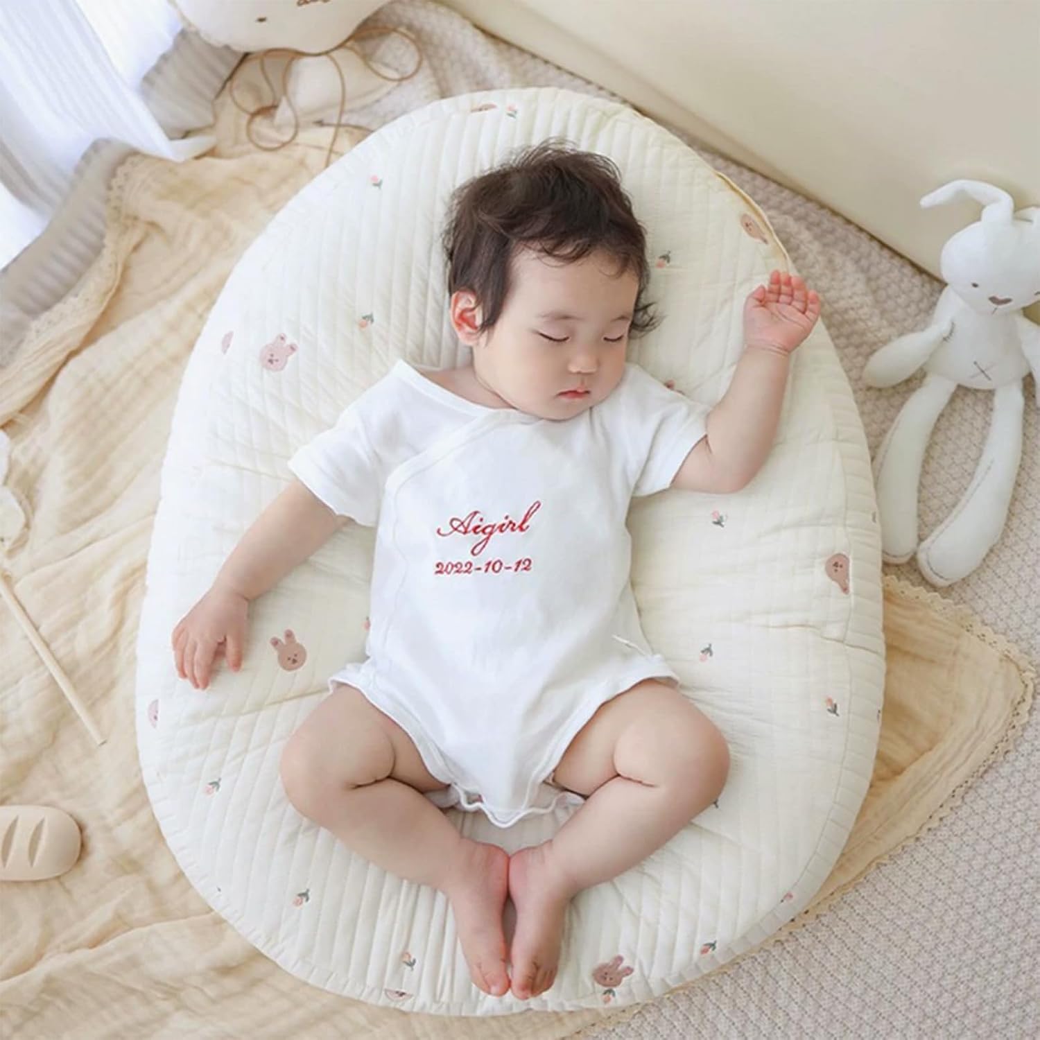 Baby Feeding Pillow Nursing Pillow for Breastfeeding Bottle Feeding with Soft Removable Cover for Newborns, Infants &Moms (Light Grey, 76cm*60cm)