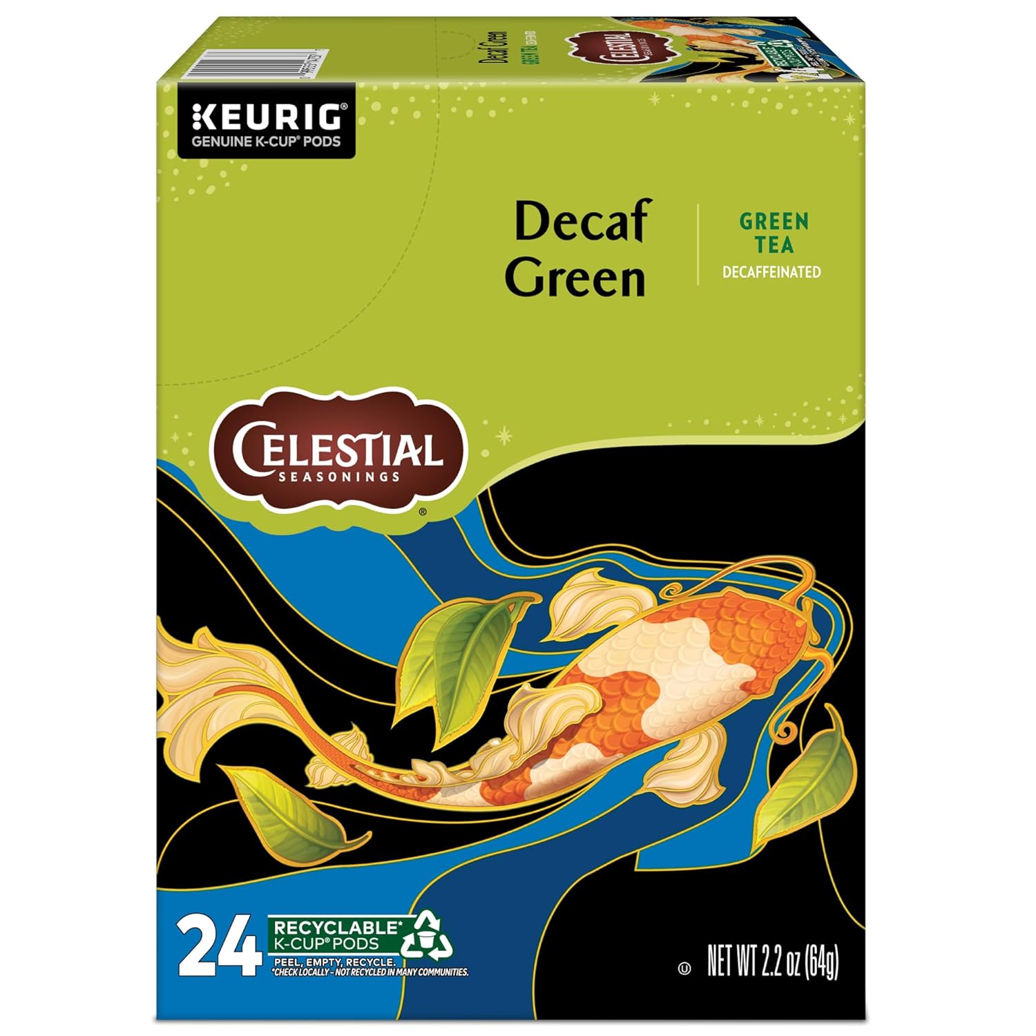 Celestial Seasonings Decaf Green Tea, Single-Serve Keurig K-Cup Pods, 96 Count
