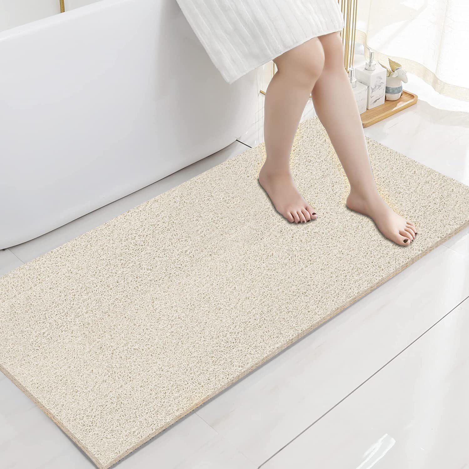HOMBYS 58 x 44 Extra Large Shower Mat for Shower Stall Tub