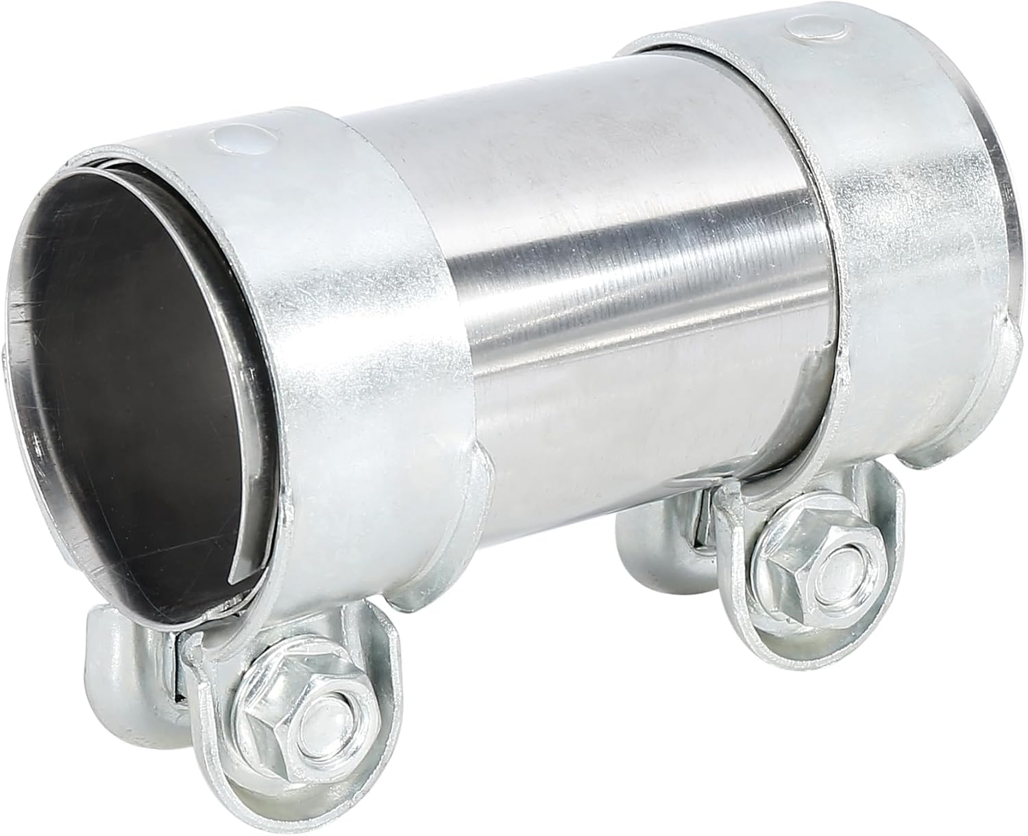 Unifizz Exhaust Pipe Connector Clamp for VW Beetle Golf Bora for Audi TT A3 56mm x 124mm – Stainless Steel Replacement for 1H0253141A, 357253141A, 443253141D