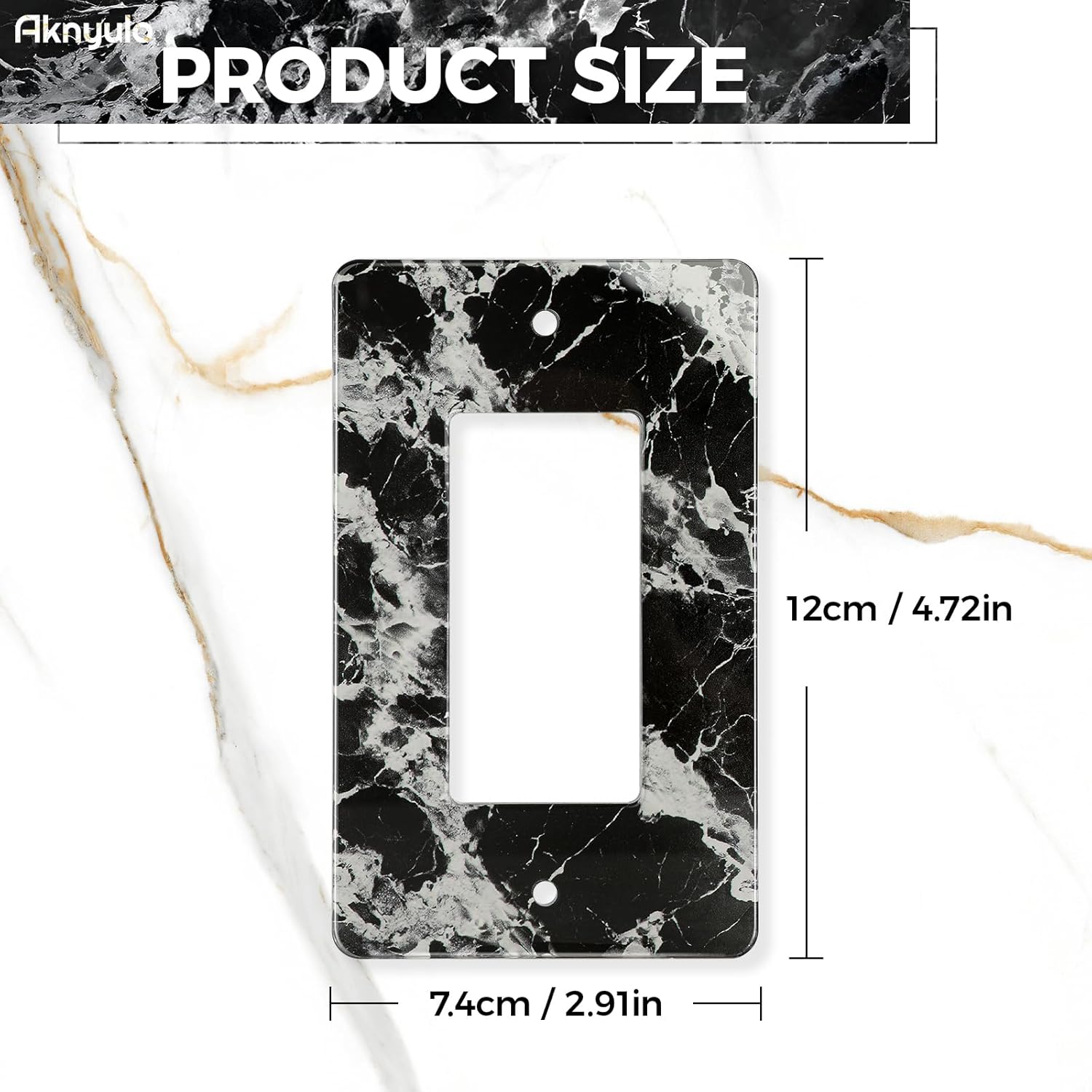 Black White Marble Pattern Acrylic Switch Plates And Outlet Covers Wall Plates Light Switch Cover Plate Acrylic Decorative Outlet Switch Cover Wall Plate Outlet Cover
