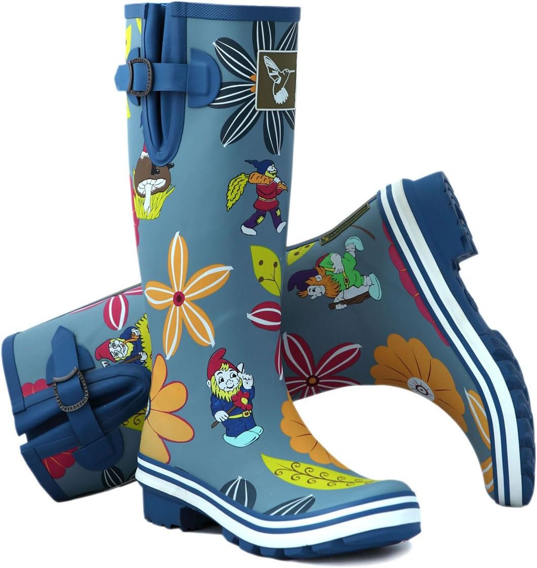 Evercreatures Rain Boots For Women Waterproof Boots Garden Shoes Outdoor Use with Comfortable Insole Knee High Rubber Rain Boot Gumboots Rain Footwear Wellies