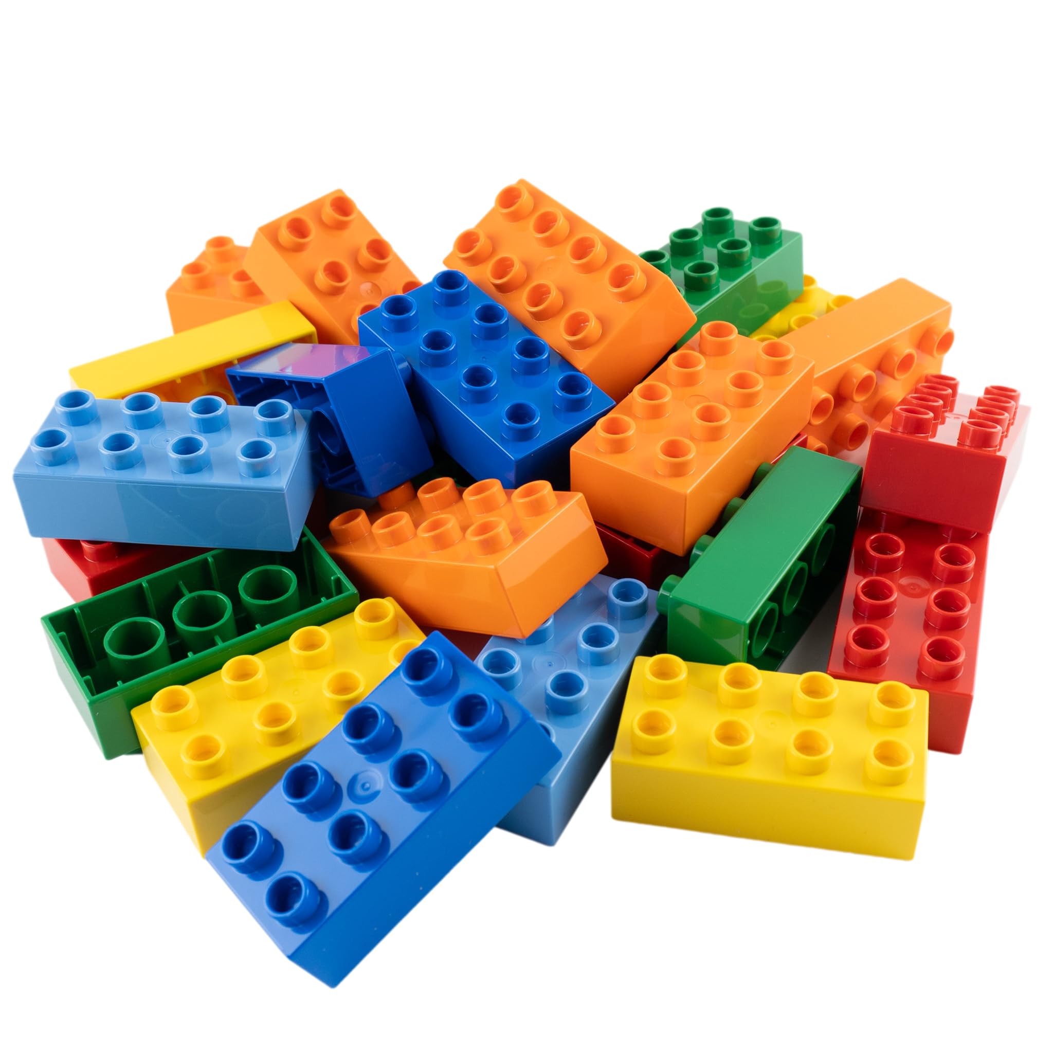 Set di mattoncini classici grandi | 2000 pezzi | 3 stampi in pietra (1 x 4, 2 x 2, 2 x 4) in 6 colori | giocattolo da costruzione 100% compatibile