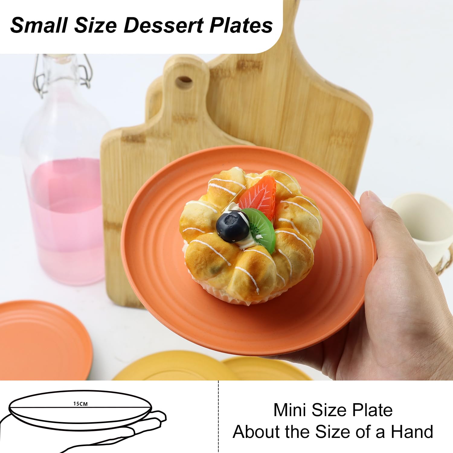 Jogo De Pratos Homienly 20cm - Palha De Trigo Inquebráveis Para Cozinha