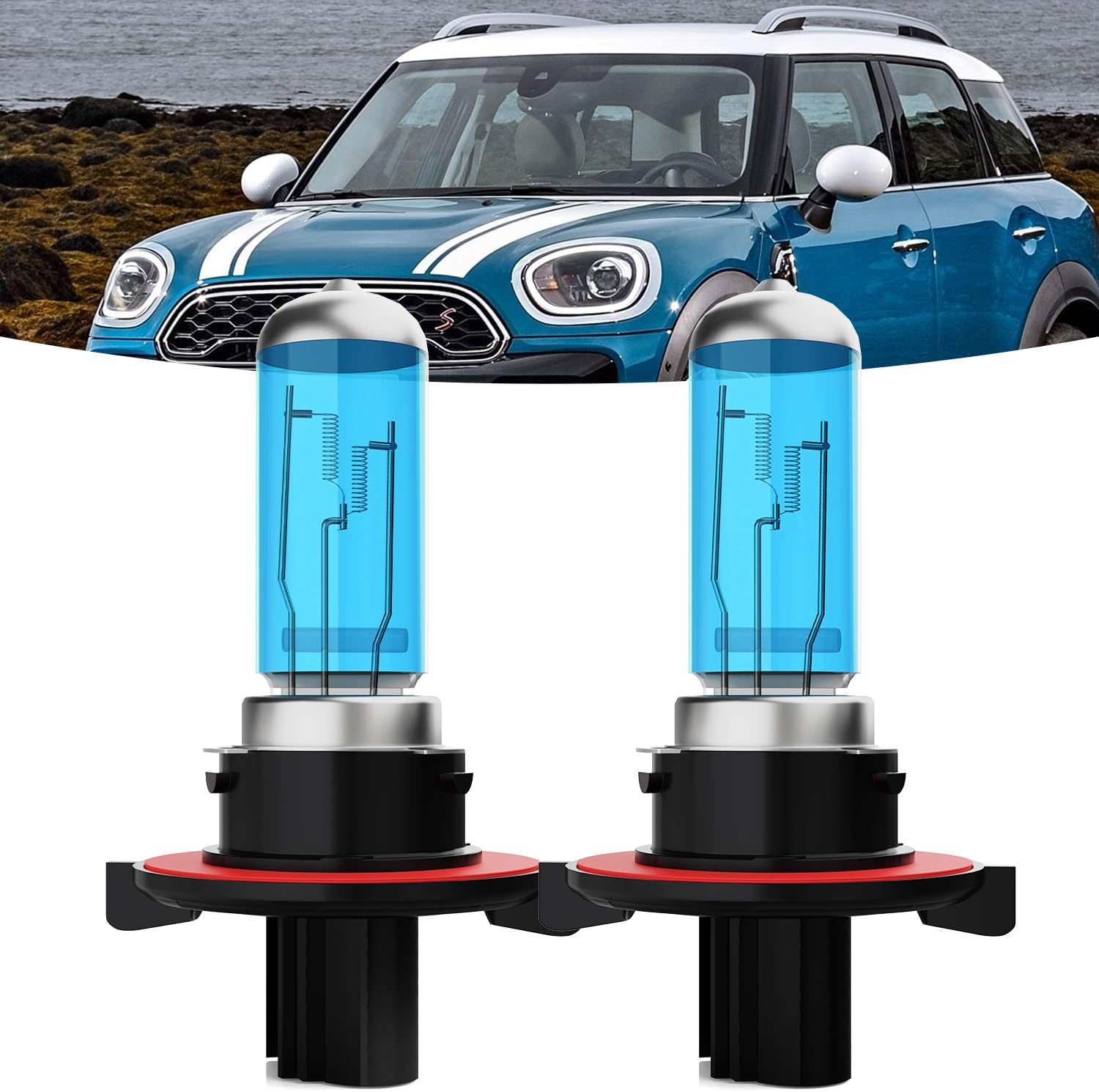 Halogen Headlights Fit for Mini Cooper Countryman 2011-2016 Headlight Bulbs, 9008/H13 High/Low Beams Bright Front Lights,Plug And Play,Pack of 2