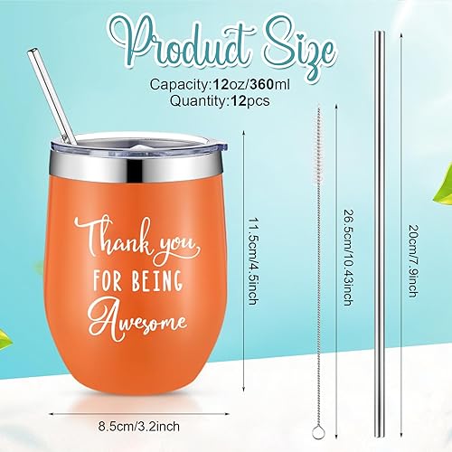 Miniatura 2 de Norme 12 piezas de regalo de agradecimiento para mujeres, hombres, empleados, regalo de agradecimiento de 12 onzas, vaso aislado de acero