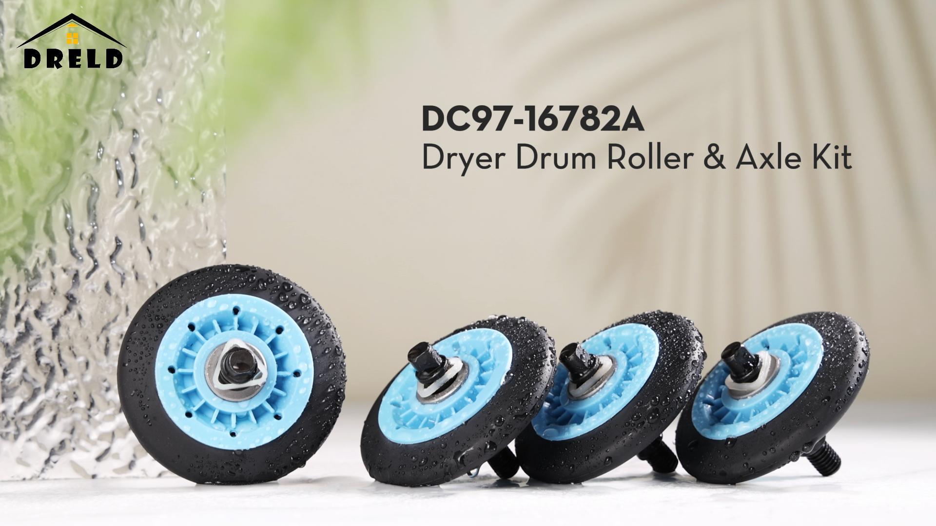 DRELD DC97-16782A Dryer Drum Roller & Axle Kit, Compatible with