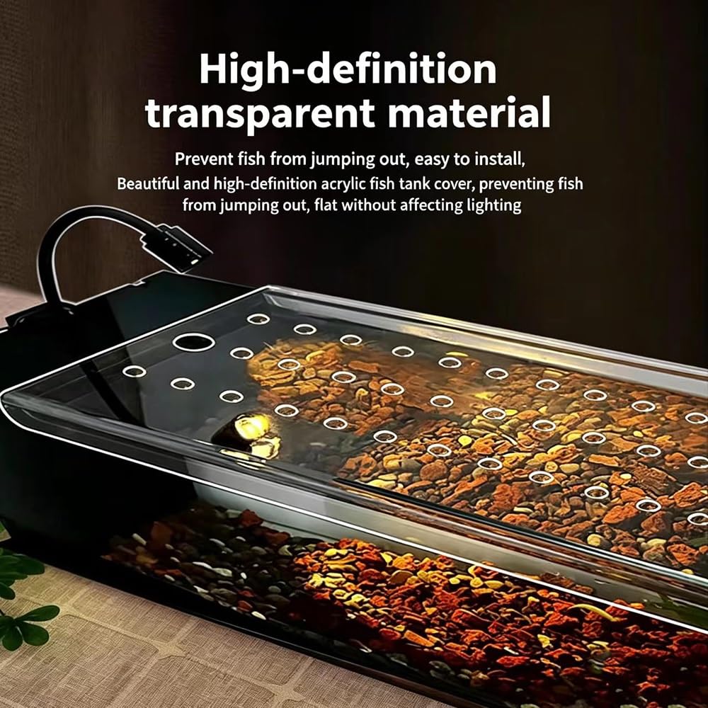 Tapa Pecera, Tapa De Acuario De Acrílico Transparente con Agujeros